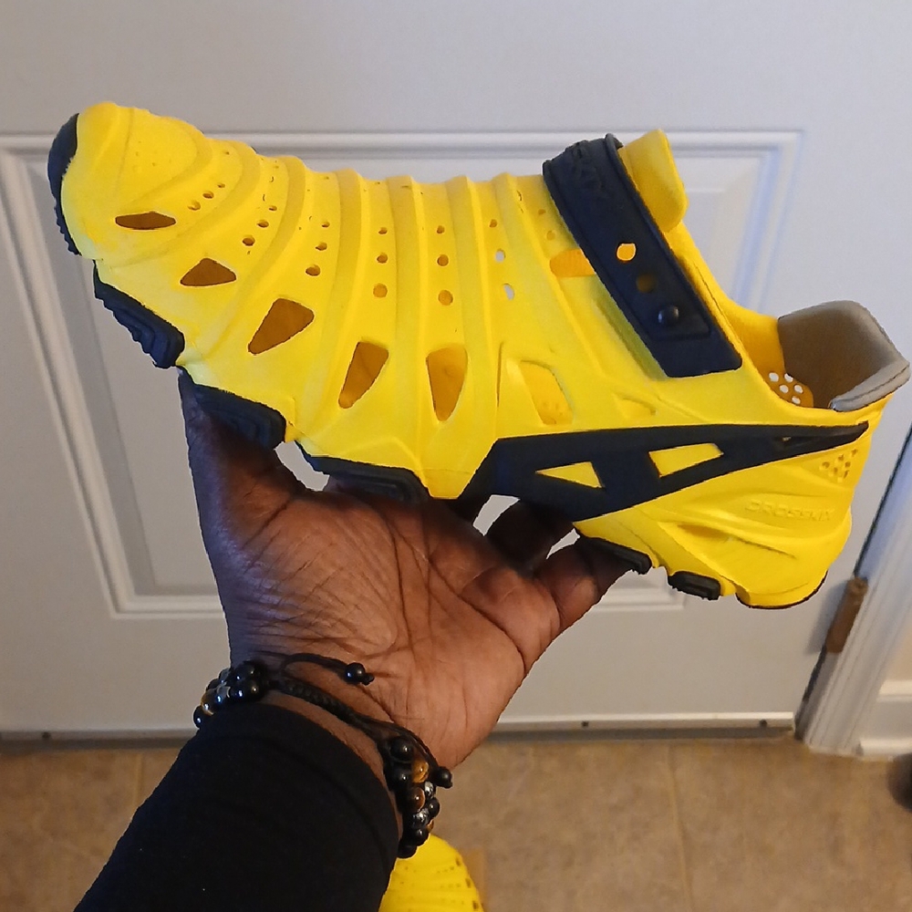 Crosskix ( LIMITED EDITION)Yellow and Black Sandals with Vibrant Design